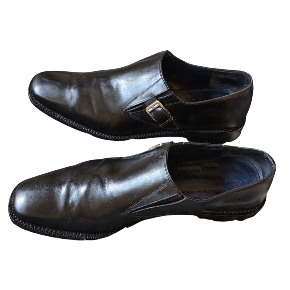Salvatore Ferragamo Single Monk Strap Dress shoes Men's 12D Black - Picture 7 of 11